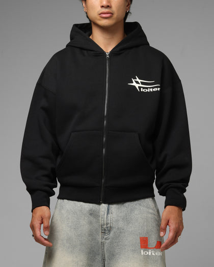 Loiter Hybrid Premium Zip Hoodie Black/Camo