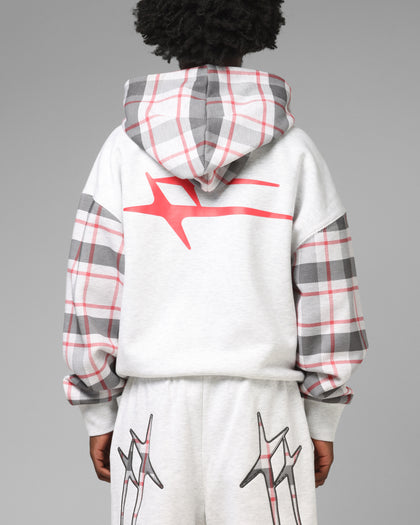 Loiter Hybrid Premium Zip Hoodie Off White/Red