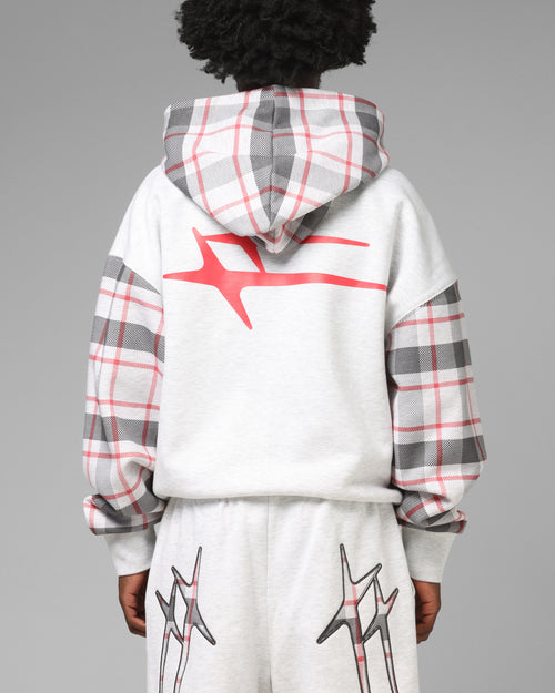 Loiter Hybrid Premium Zip Hoodie Off White/Red