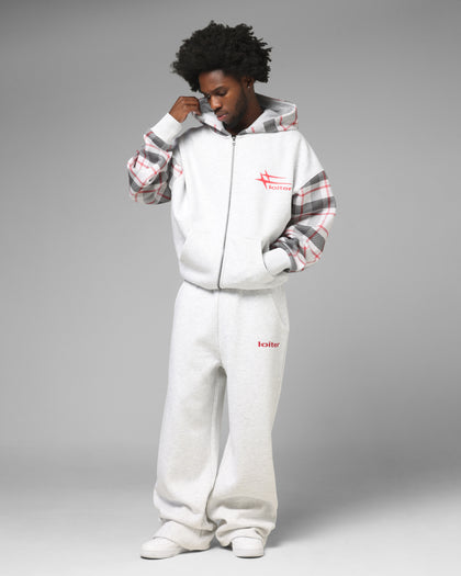 Loiter Hybrid Premium Zip Hoodie Off White/Red