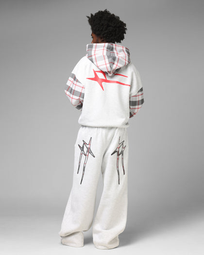 Loiter Hybrid Premium Zip Hoodie Off White/Red