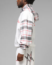 Loiter Hybrid Premium Zip Hoodie Off White/Red