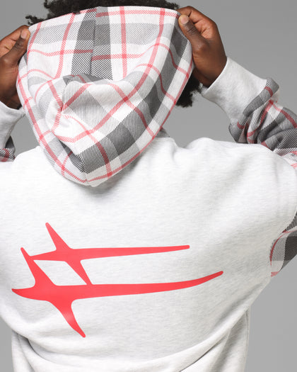 Loiter Hybrid Premium Zip Hoodie Off White/Red