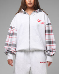 Loiter Hybrid Premium Zip Hoodie Off White/Red