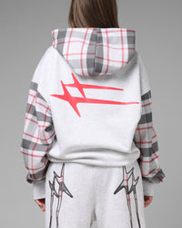 Loiter Hybrid Premium Zip Hoodie Off White/Red