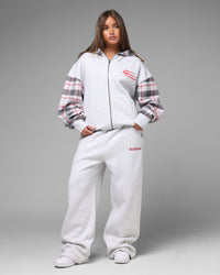 Loiter Hybrid Premium Zip Hoodie Off White/Red