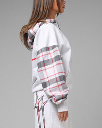 Loiter Hybrid Premium Zip Hoodie Off White/Red