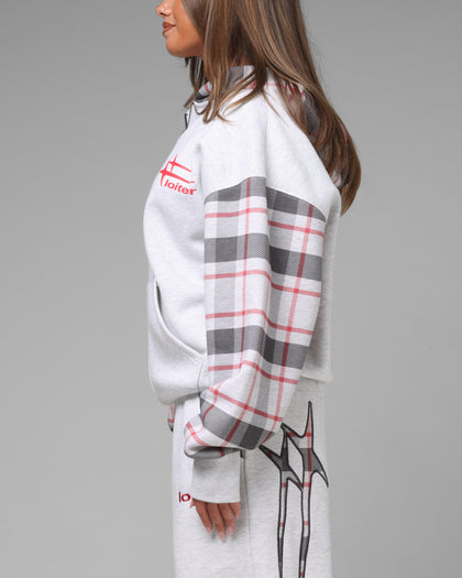 Loiter Hybrid Premium Zip Hoodie Off White/Red