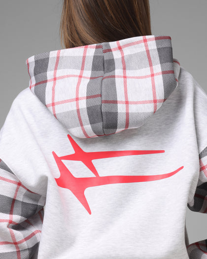 Loiter Hybrid Premium Zip Hoodie Off White/Red