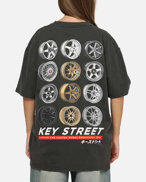 Key Street Wheels T-Shirt Black Wash