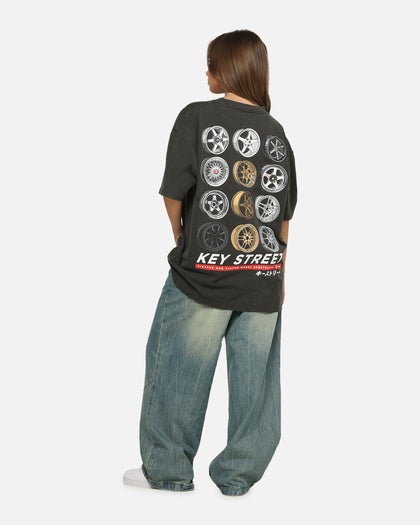 Key Street Wheels T-Shirt Black Wash