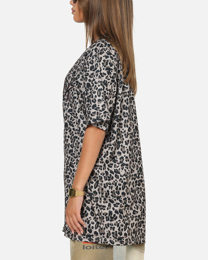 Majestic Athletic New York Yankees Leopard Baseball Button Up Shirt Leopard