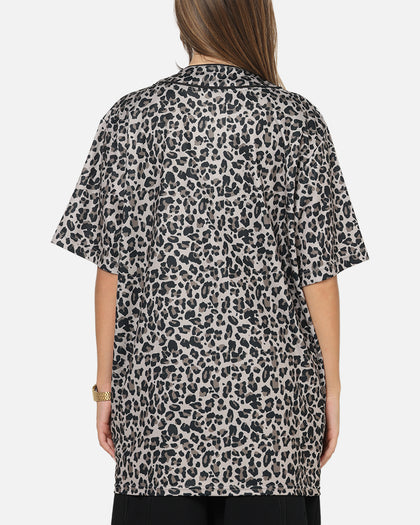 Majestic Athletic Los Angeles Dodgers Leopard Baseball Button Up Shirt Leopard