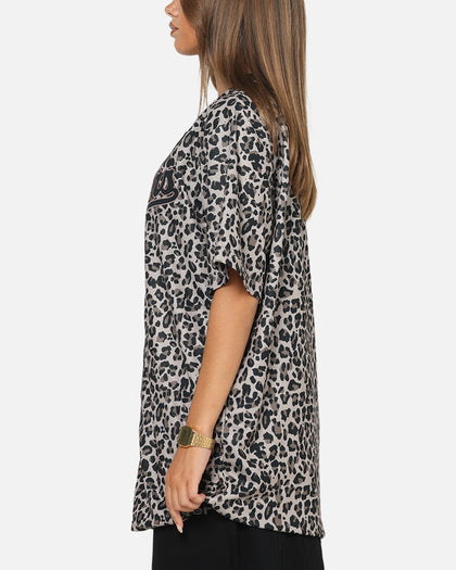 Majestic Athletic Los Angeles Dodgers Leopard Baseball Button Up Shirt Leopard