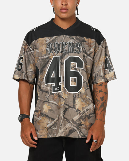 Majestic Athletic San Francisco 49ers Mesh Oversized T-Shirt Khaki Forest Camo
