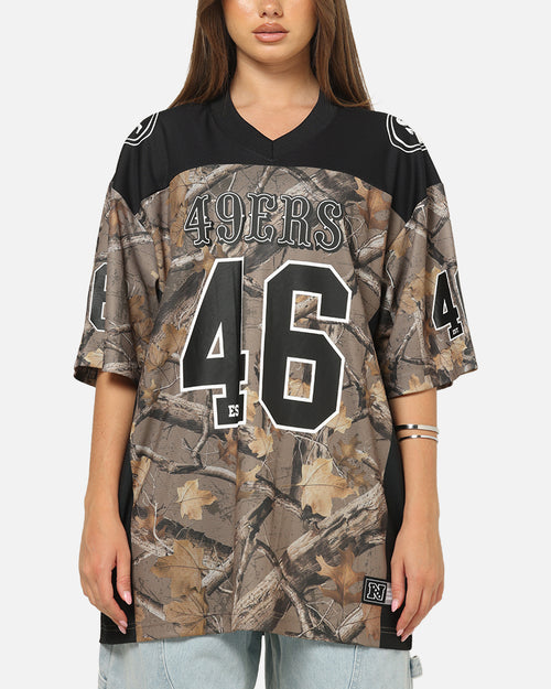 Majestic Athletic San Francisco 49ers Mesh Oversized T-Shirt Khaki Forest Camo