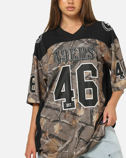 Majestic Athletic San Francisco 49ers Mesh Oversized T-Shirt Khaki Forest Camo