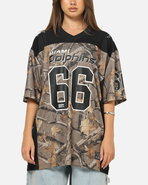 Majestic Athletic Miami Dolphins Mesh Oversized T-Shirt Khaki Forest Camo