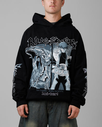 Loiter X Yu-Gi-Oh! Kaiba Blue Eyes Hoodie Black