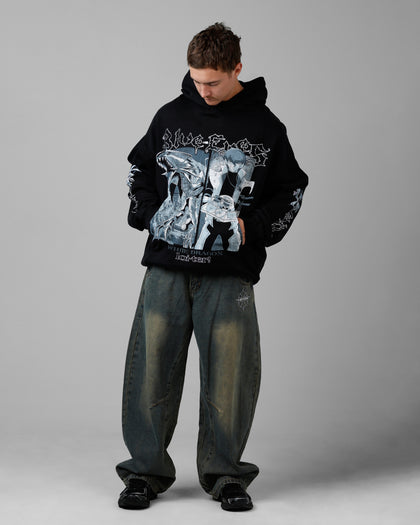 Loiter X Yu-Gi-Oh! Kaiba Blue Eyes Hoodie Black