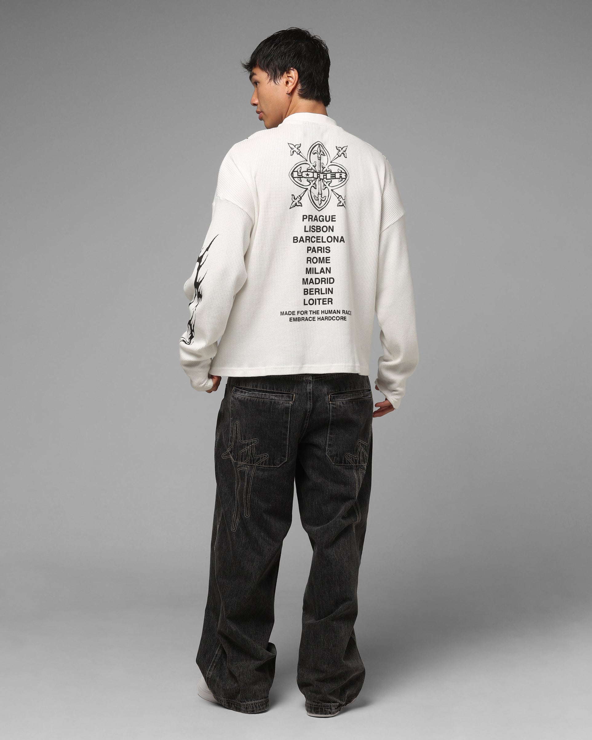 Loiter Cyber Thermal Long Sleeve T-Shirt Off White | Culture Kings