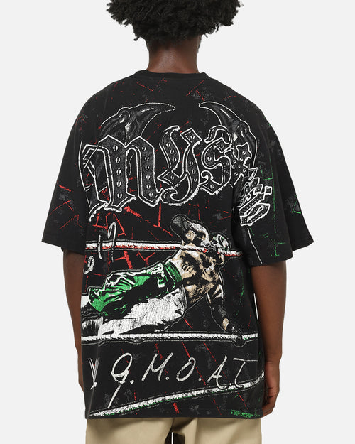 73Studio X WWE 619 All Over Print T-Shirt Black Wash