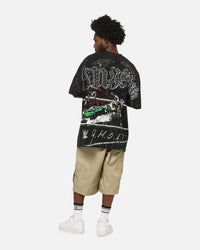 73Studio X WWE 619 All Over Print T-Shirt Black Wash