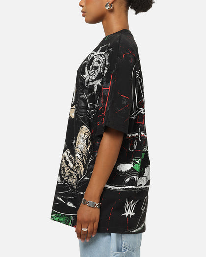 73Studio X WWE 619 All Over Print T-Shirt Black Wash