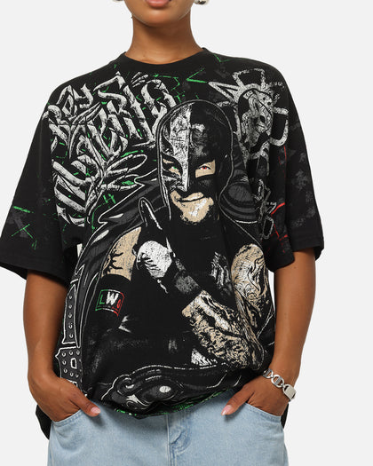 73Studio X WWE 619 All Over Print T-Shirt Black Wash