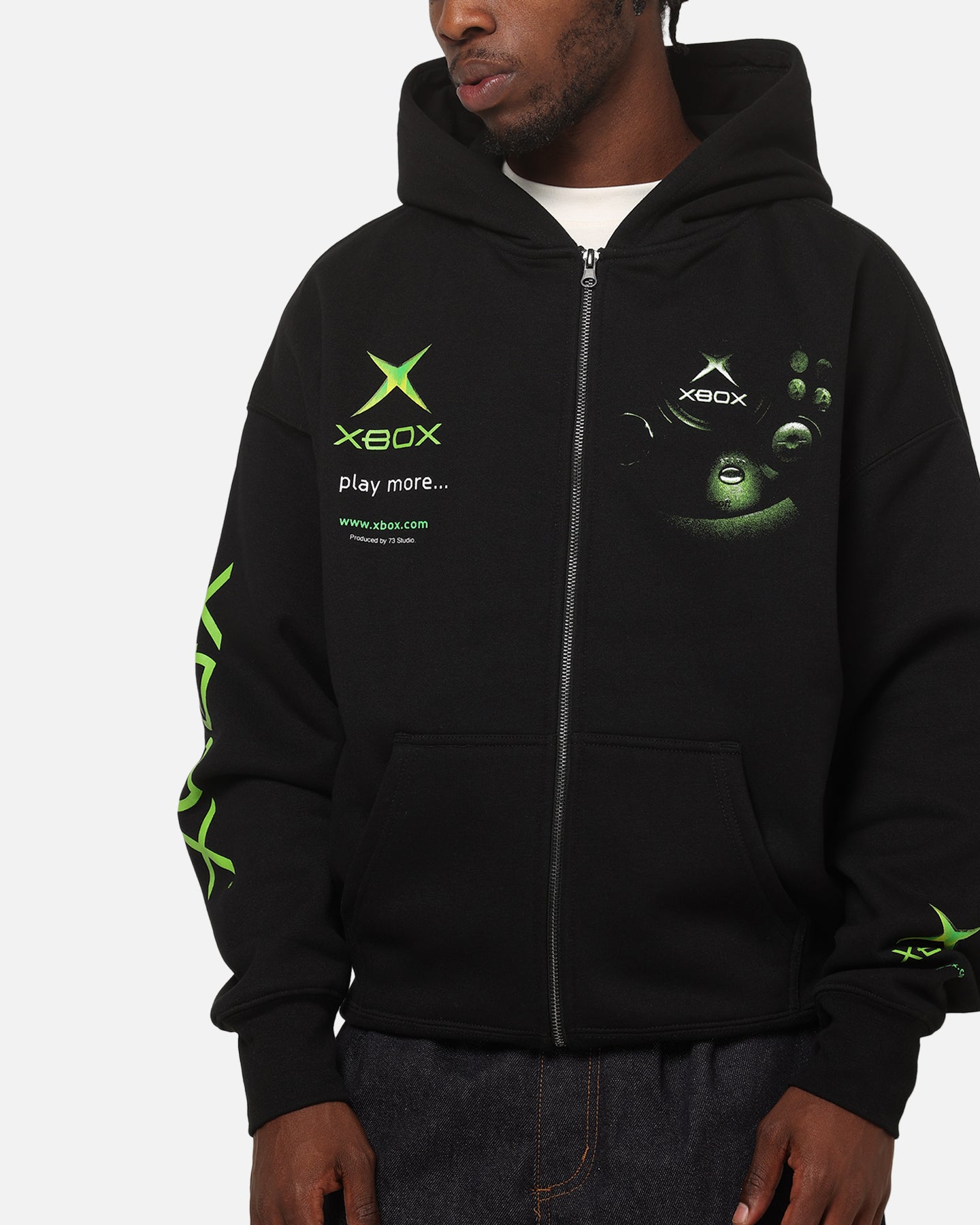 ミュージシャン SHADOWS S LOGO Hoodie XL 73Studio X Xbox 25th Anniversary 2001 Play More Zip Hoodie