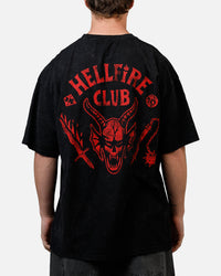 73Studio X Stranger Things Hellfire Lives T-Shirt Black Acidwash