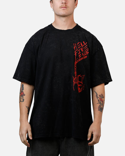 73Studio X Stranger Things Hellfire Lives T-Shirt Black Acidwash