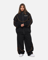 Mitchell & Ness X Mclaren Nylon Tracksuit Zip Hoodie Black/Papaya