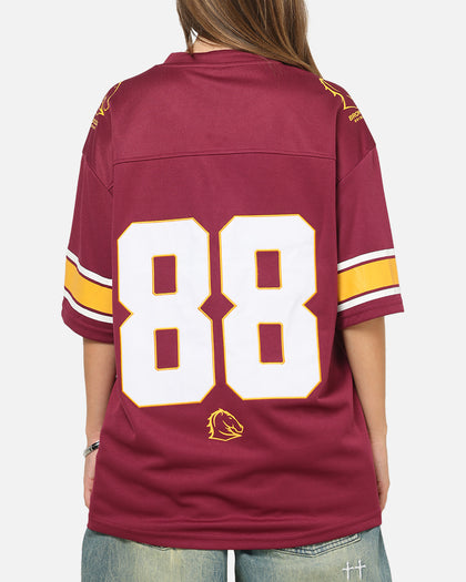 Bleacher Athletic Brisbane Broncos NRL Gridiron Mesh Jersey Official Team Color