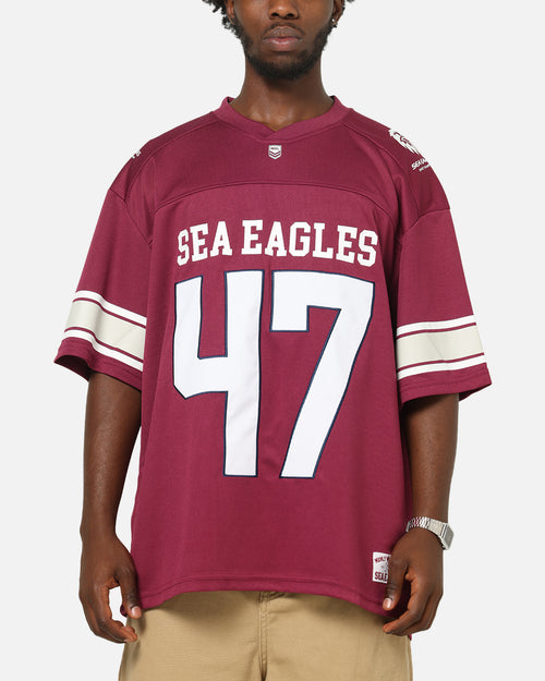 Bleacher Athletic Manly Warringah Sea Eagles NRL Gridiron Mesh Jersey Official Team Color