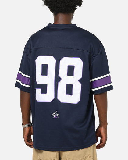 Bleacher Athletic Melbourne Storm NRL Gridiron Mesh Jersey Official Team Color