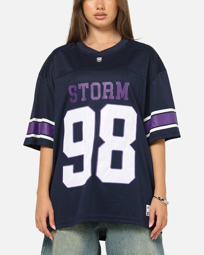 Bleacher Athletic Melbourne Storm NRL Gridiron Mesh Jersey Official Team Color