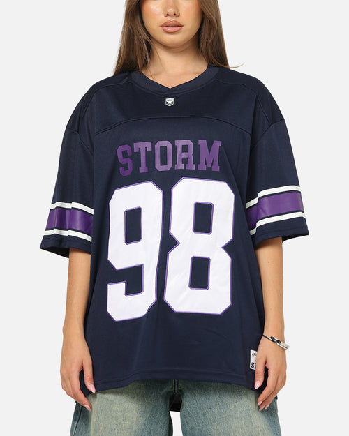 Bleacher Athletic Melbourne Storm NRL Gridiron Mesh Jersey Official Team Color