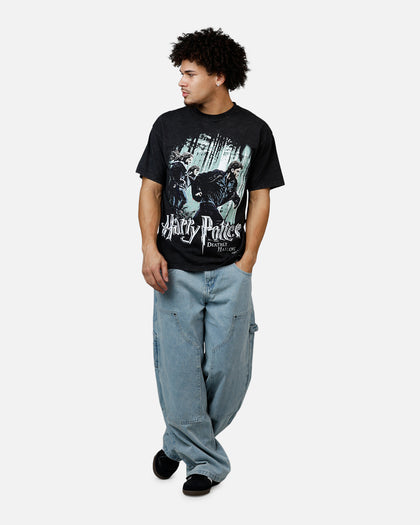 73Studio X Harry Potter '10 Deathly Hallows Vintage T-Shirt Black Acidwash