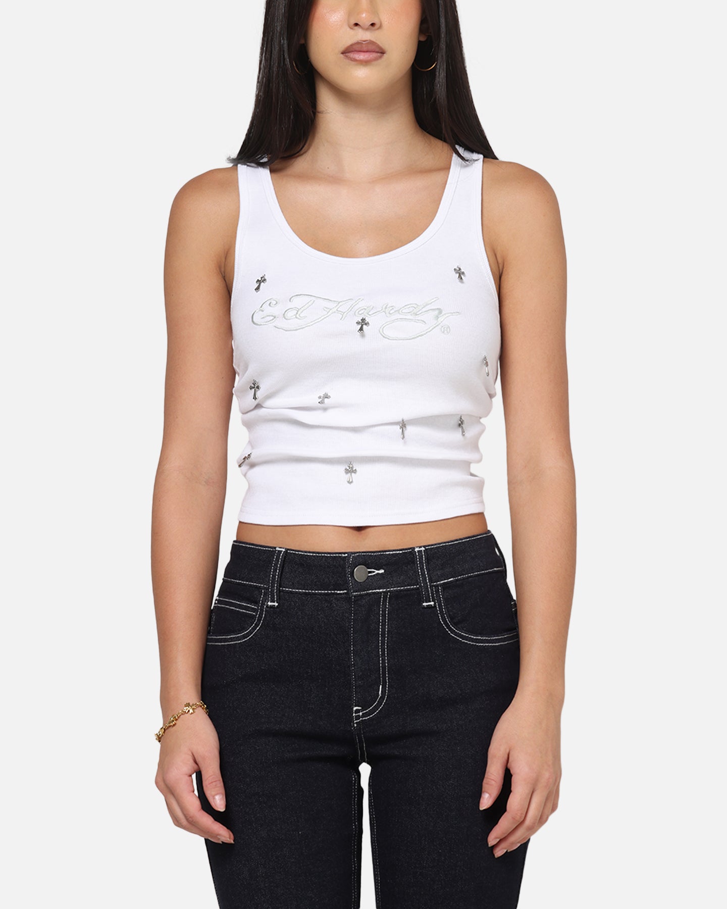 Ed Hardy Women's Eternal Tank White | Culture Kings