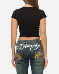 Ed Hardy Women's Veil Baby T-Shirt Black