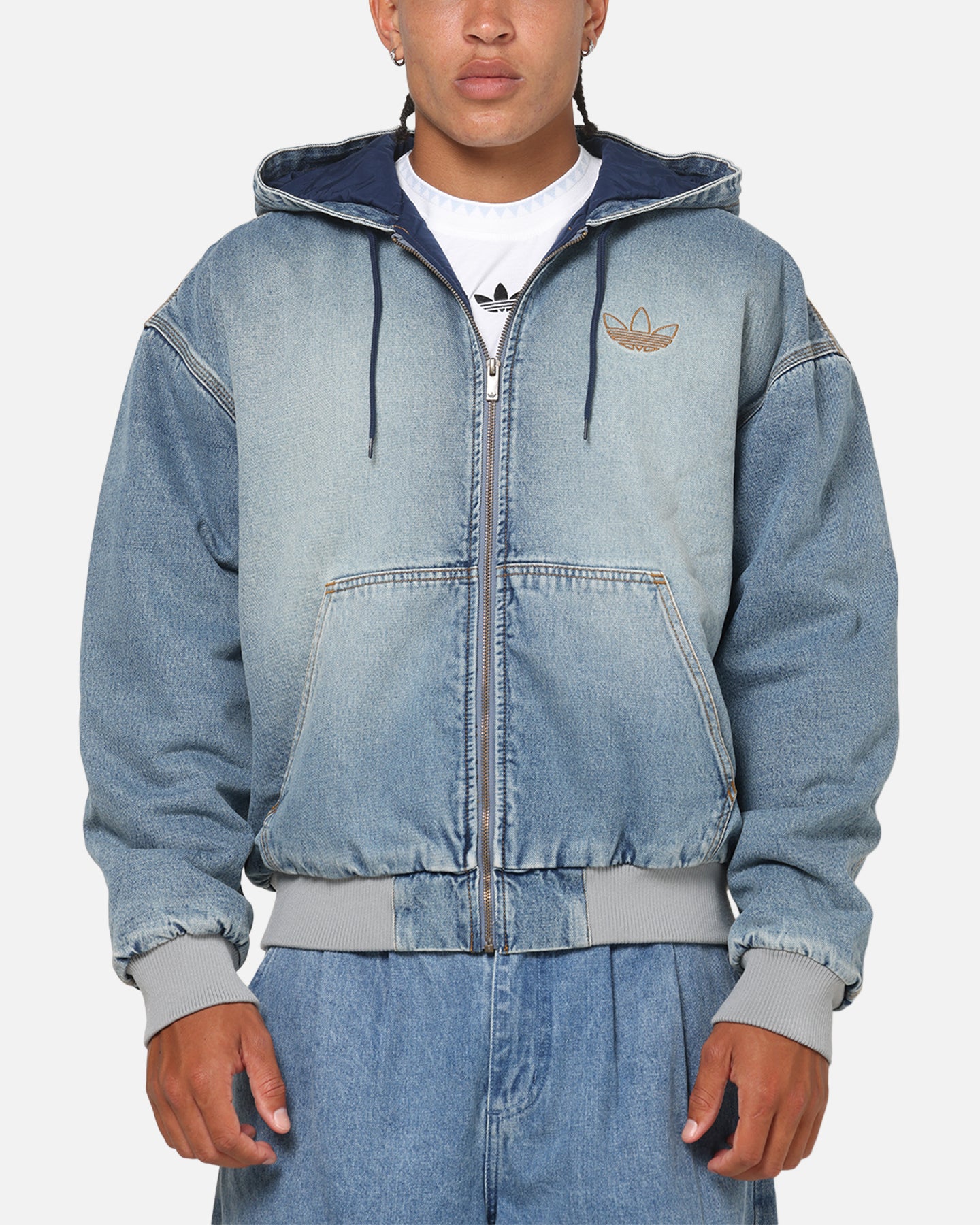 Adidas Denim Padded Jacket Indigo Denim | Culture Kings