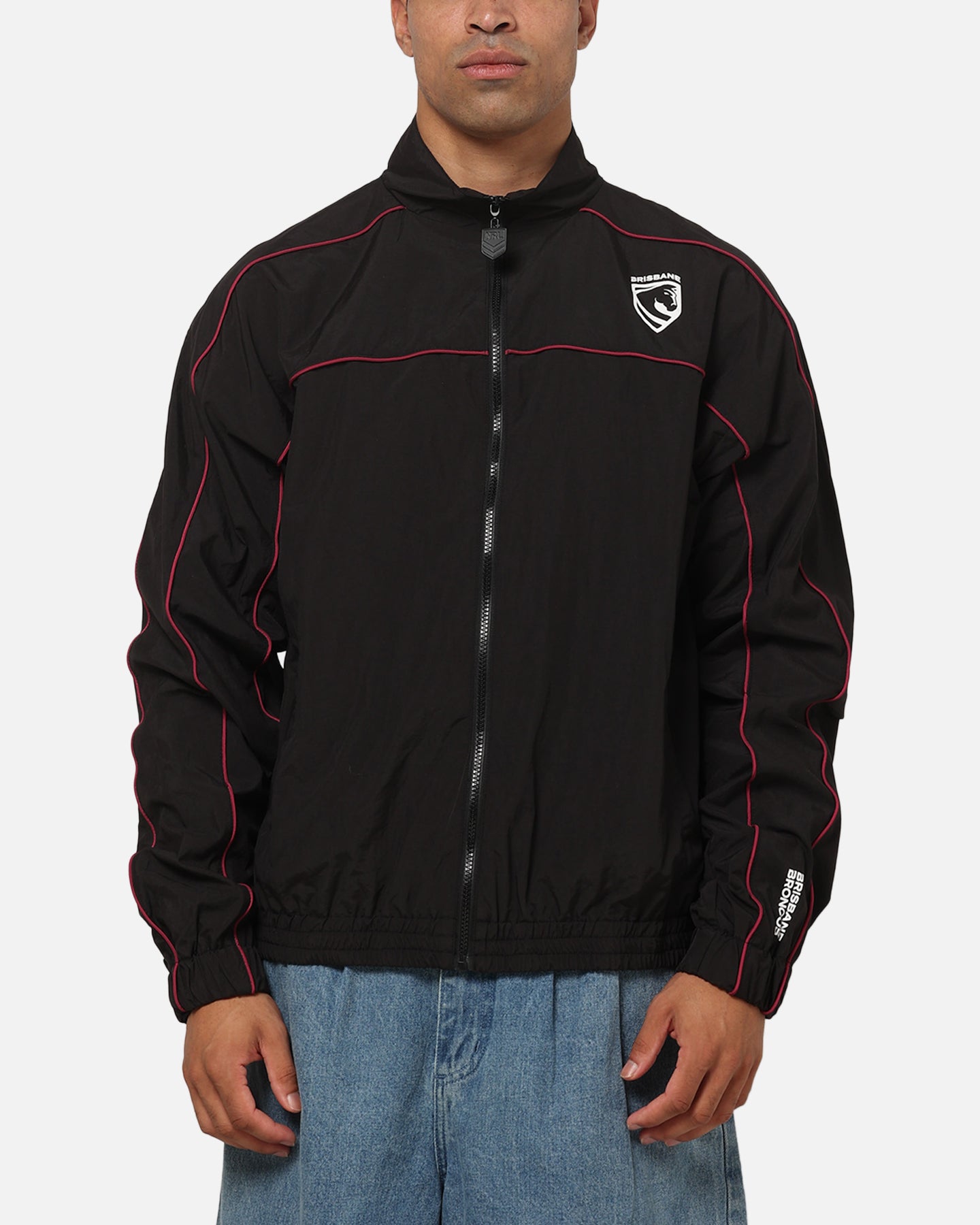 ブリスベン・ブロンコス NRLジャケット Lサイズ Bleacher Athletic Brisbane Broncos NRL Midweight Spray Jacket