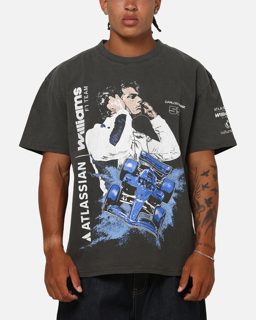 Culture Kings X Atlassian Williams F1 Team Carlos Sainz Jr. Heavy T-Shirt Black Acidwash