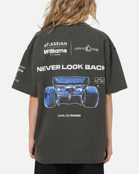 Culture Kings X Atlassian Williams F1 Team Carlos Sainz Jr. Heavy T-Shirt Black Acidwash