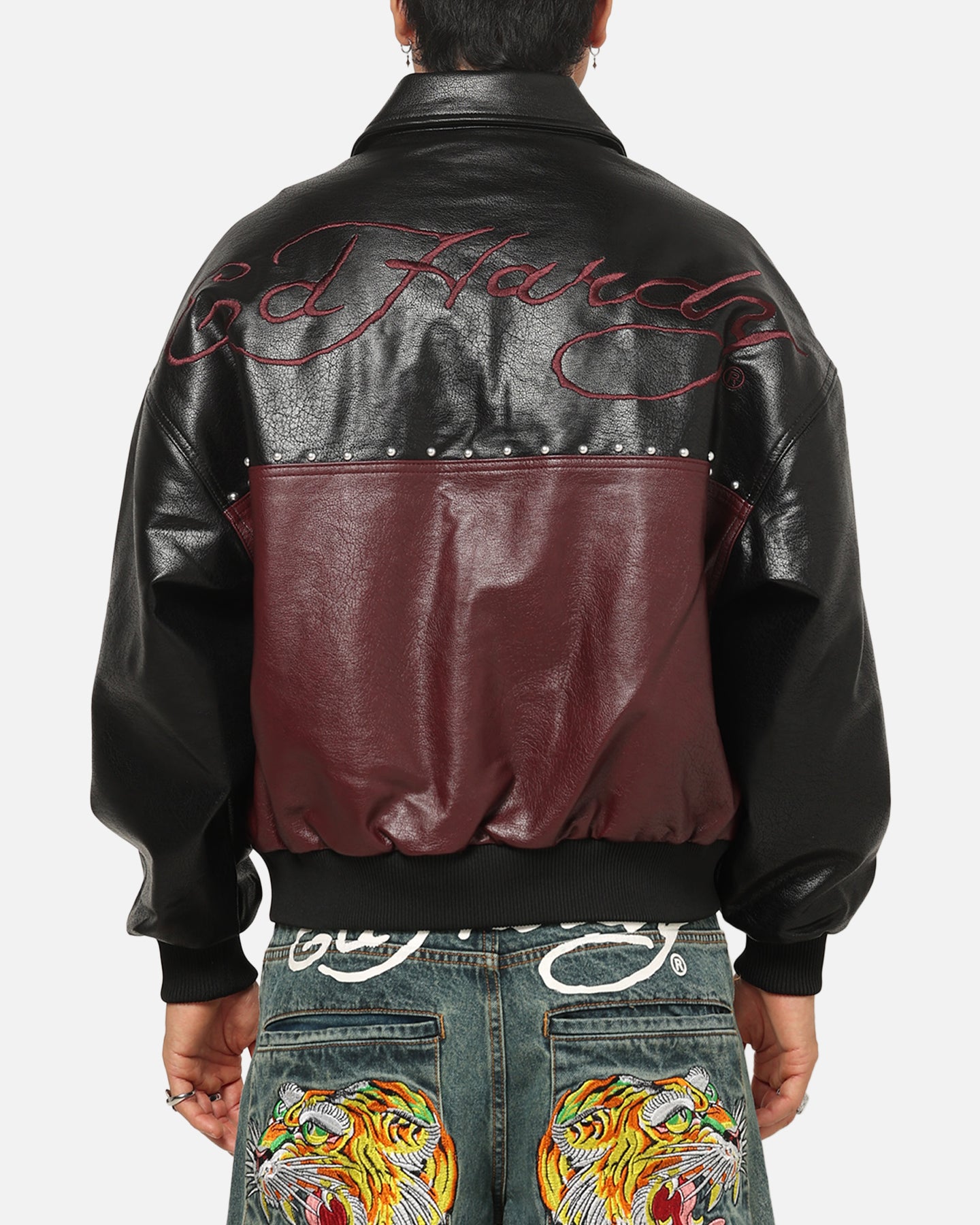 Ed Hardy Voltage Bomber Jacket Black/Burgundy | Culture Kings