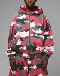 Loiter X WWE Dudley Boyz Camo Zip Jacket Red Camo