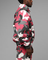 Loiter X WWE Dudley Boyz Camo Zip Jacket Red Camo