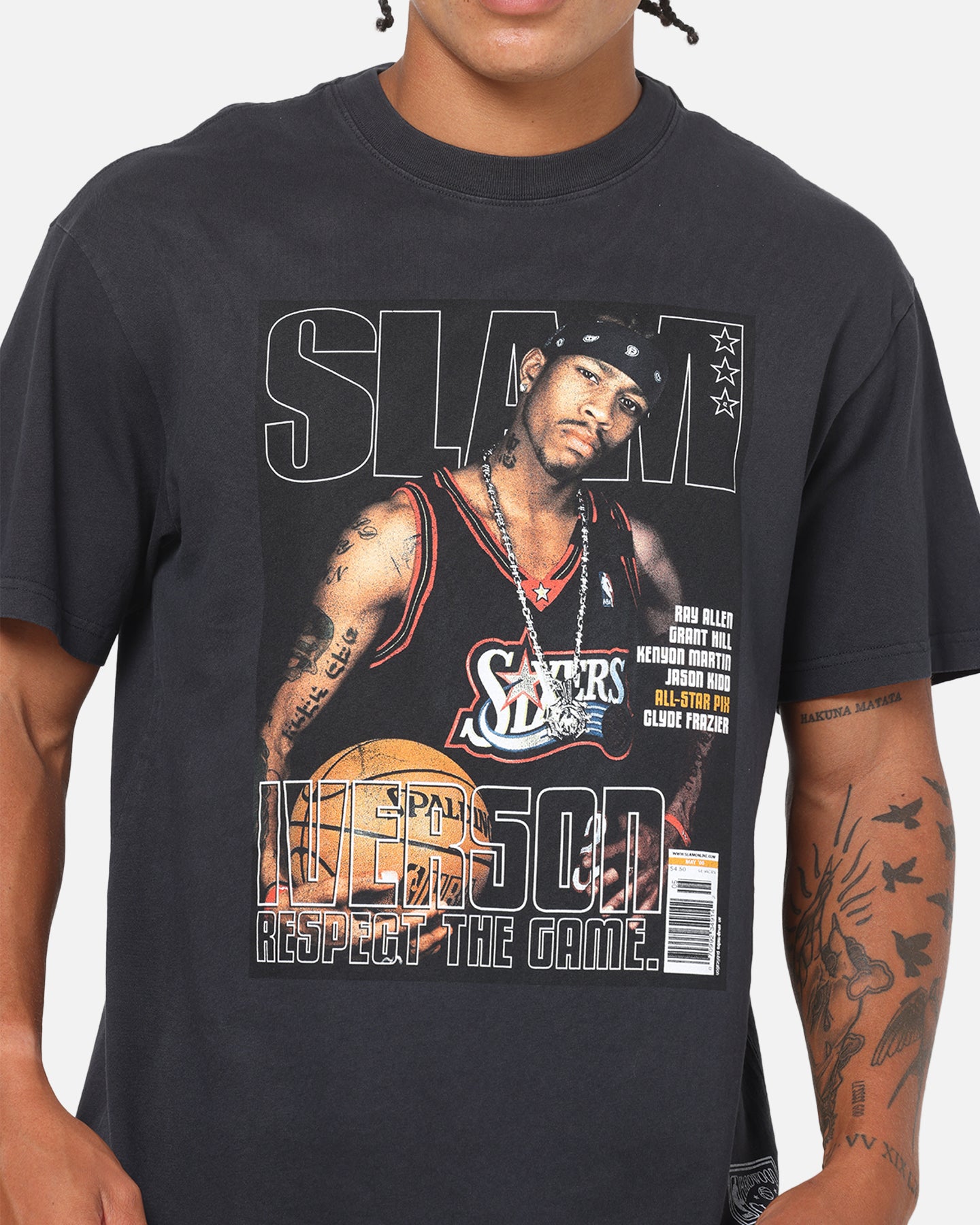 ウェア Mitchell & Ness Allen Iverson Slam Tee Mitchell & Ness Allen Iverson Slam T-Shirt Washed Black | Culture