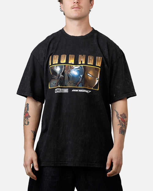 73Studio Marvel Iron Man T-Shirt Black Acidwash